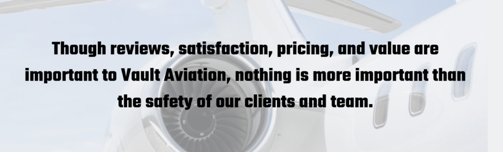 Vault Aviation Private Jet charter satisfaction graphic