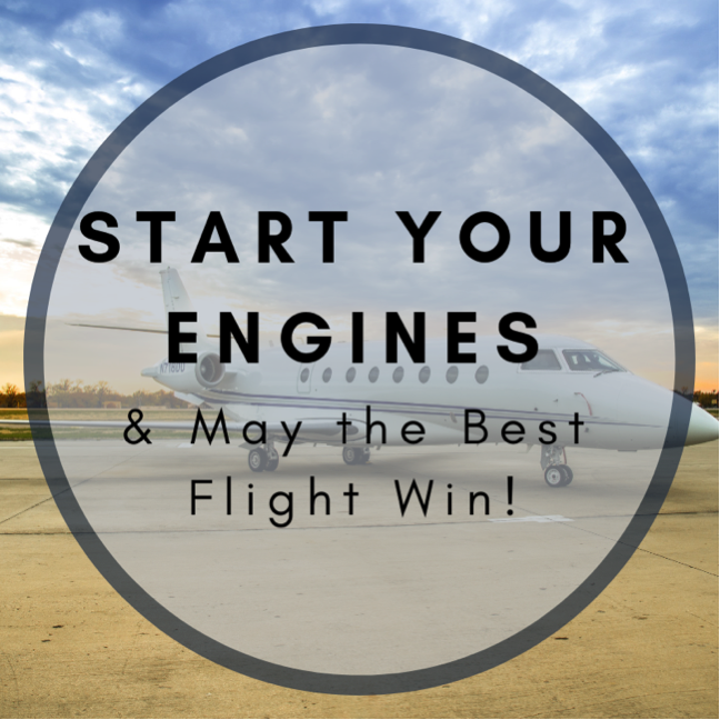 Start Your Engines Jet Charter Graphic